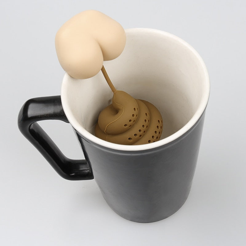 Dropship Reusable Silicone Tea Infuser Creative Poop Shaped Funny