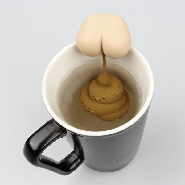 Dropship Reusable Silicone Tea Infuser Creative Poop Shaped Funny